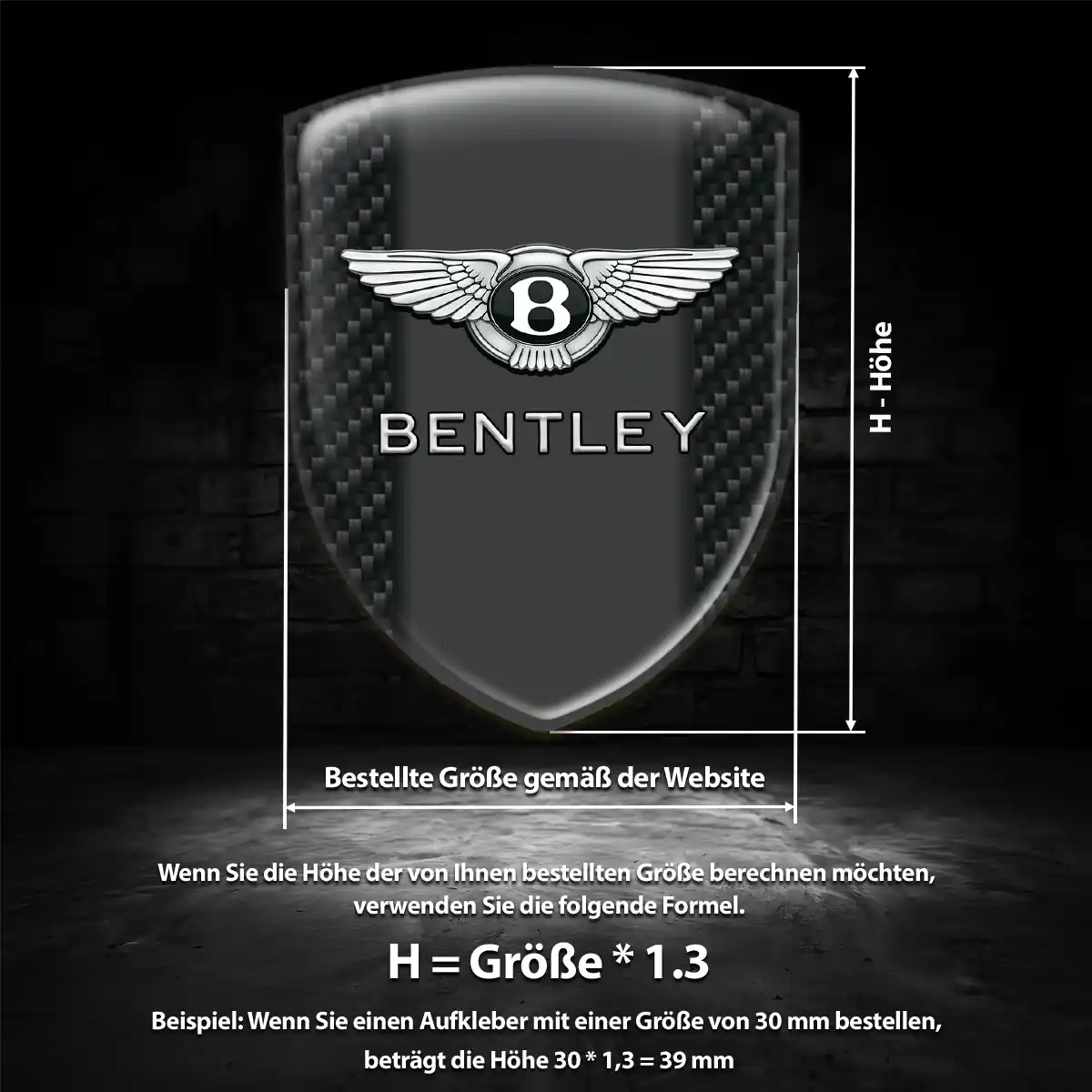 Bentley 3D Gel Aufkleber Emblem Markenedition