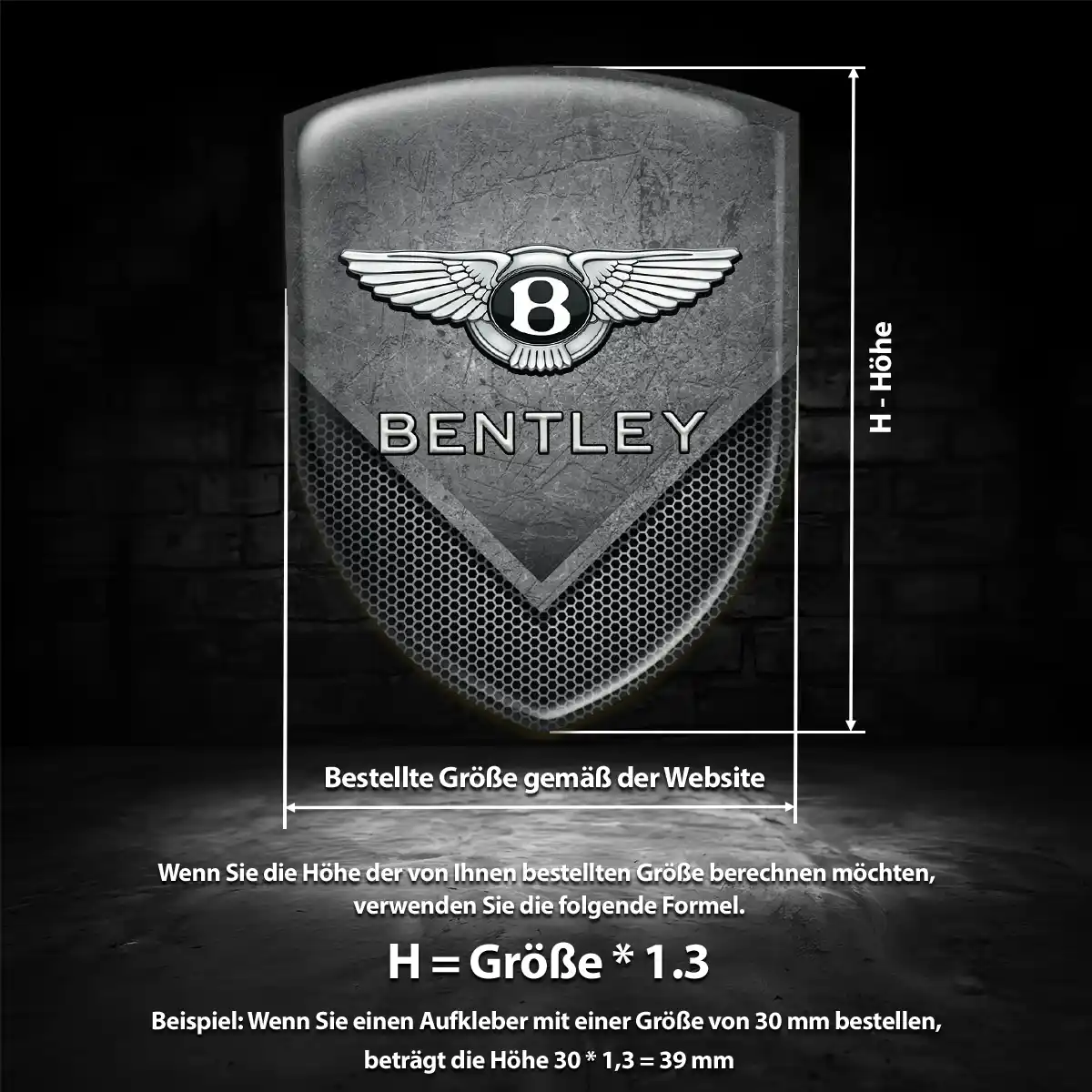 Bentley 3D Gel Aufkleber Emblem Modernes Design