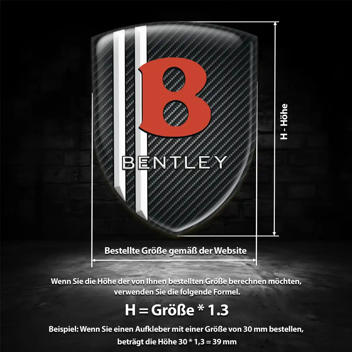 Bentley 3D Gel Aufkleber Emblem Premium-Edition