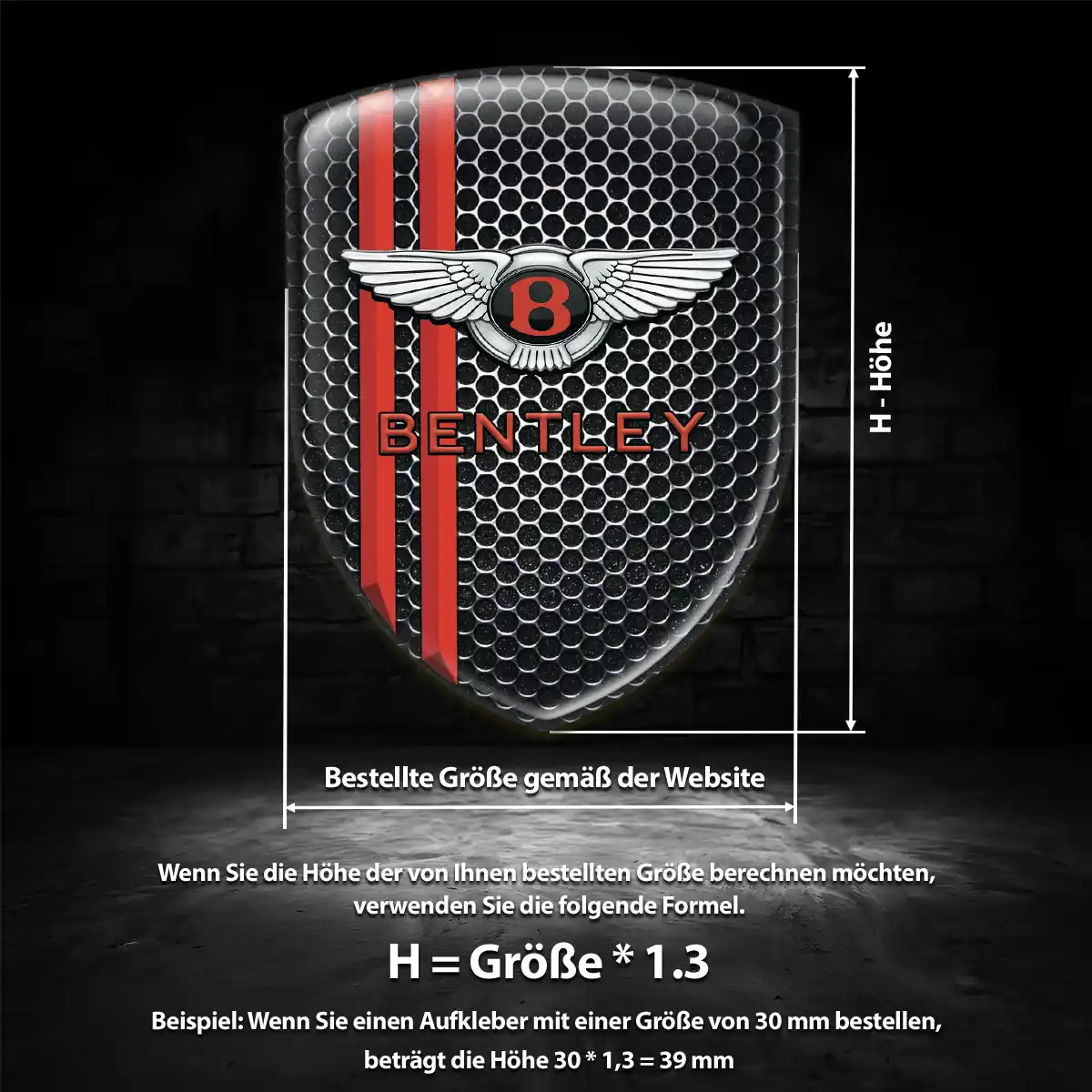 Bentley 3D Gel Aufkleber Emblem Premiumqualität