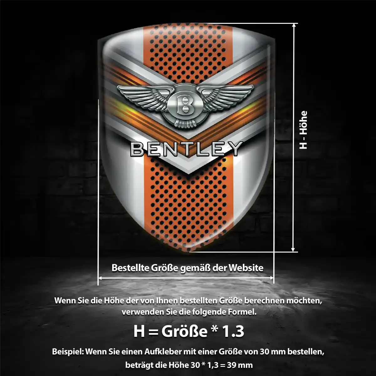 Bentley 3D Gel Aufkleber Emblem Stilvolles Design