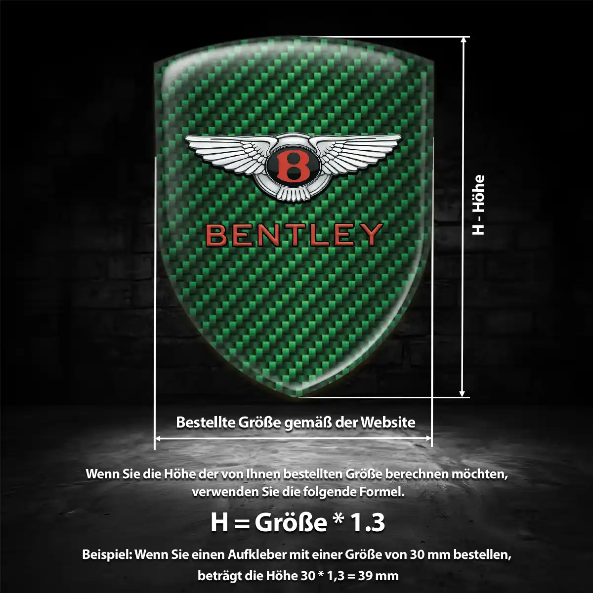 Bentley 3D Gel Aufkleber Emblem Tuningfahrzeug
