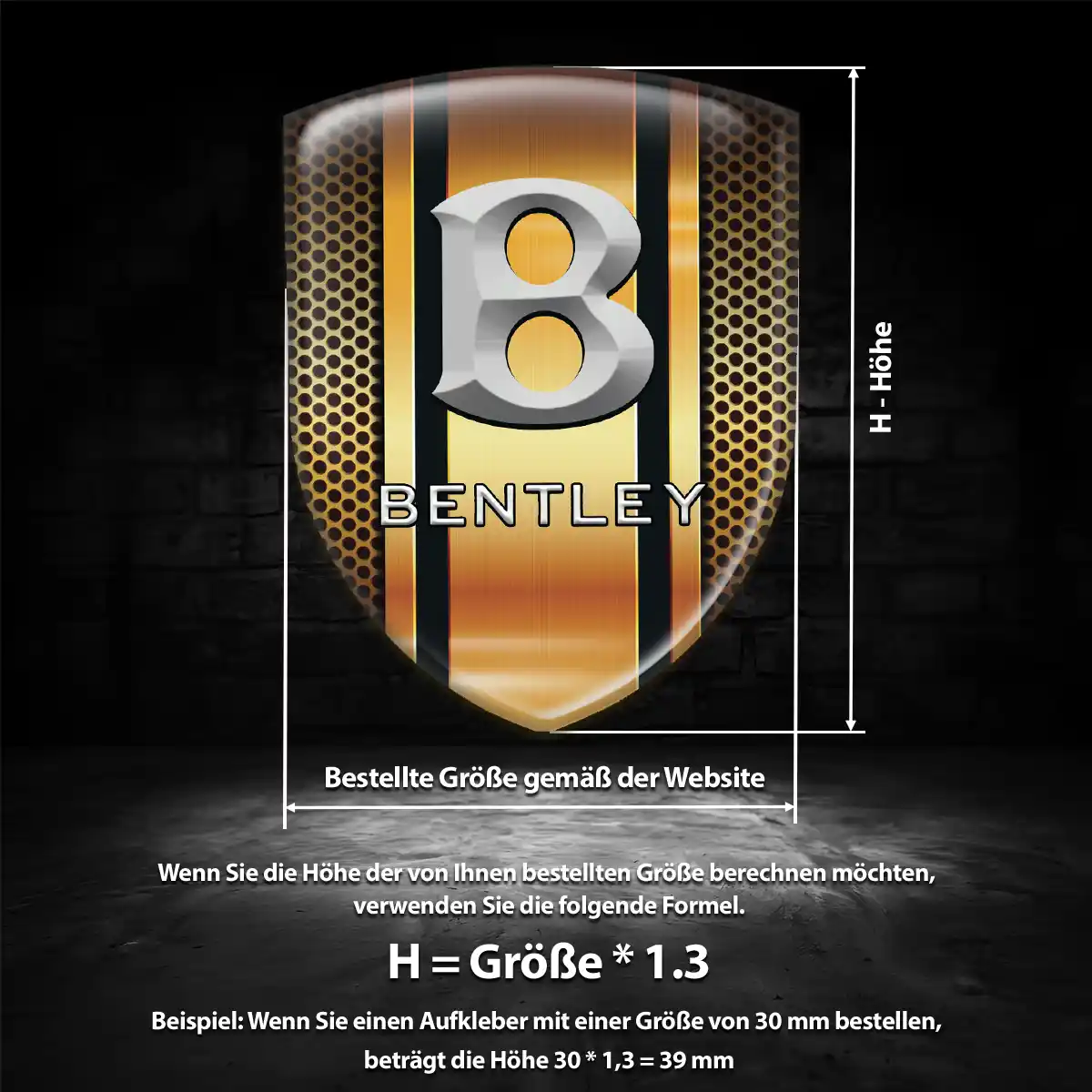 Bentley 3D Gel Aufkleber Embleme Ausdrucksstarkes Design