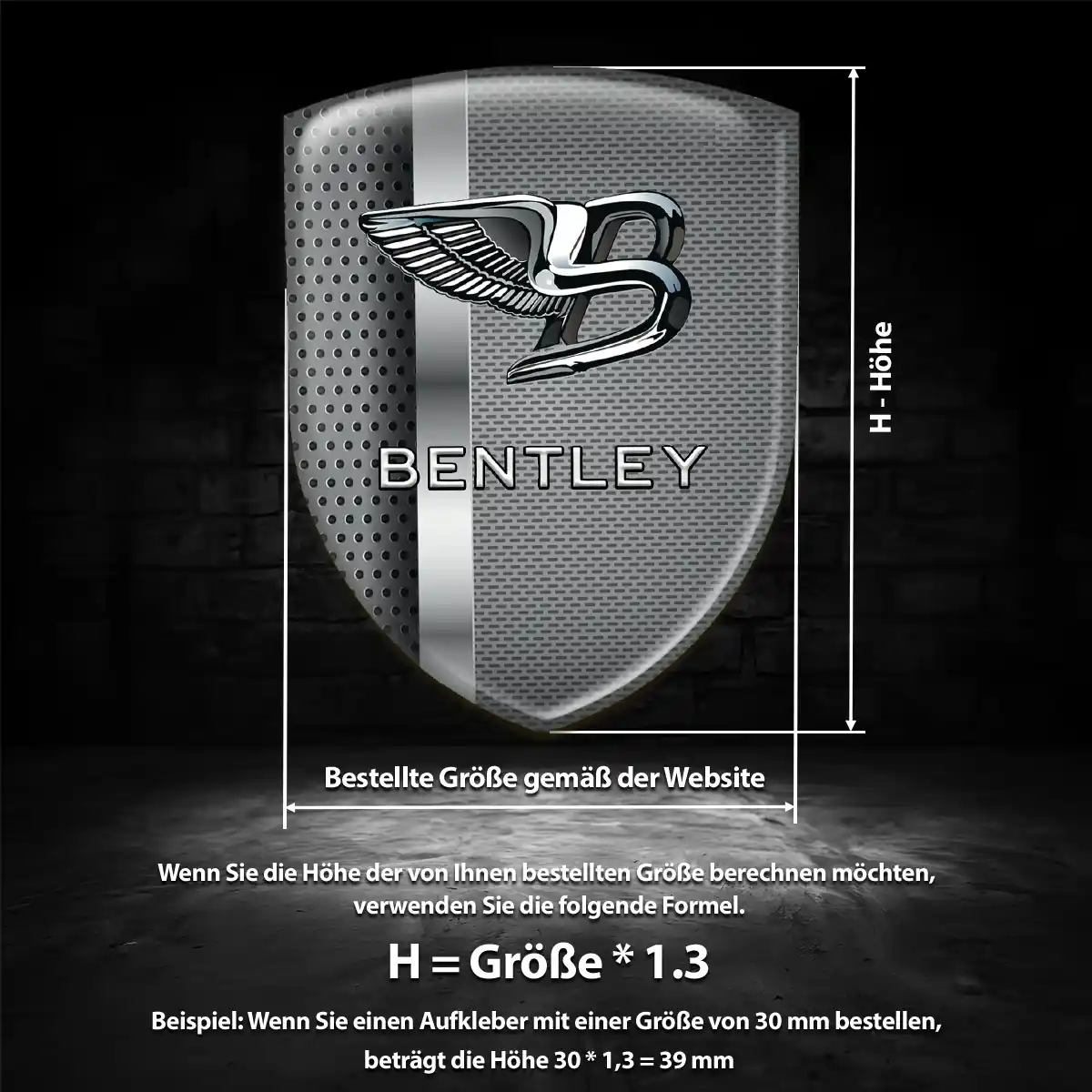 Bentley 3D Gel Aufkleber Embleme Auto Edles Design