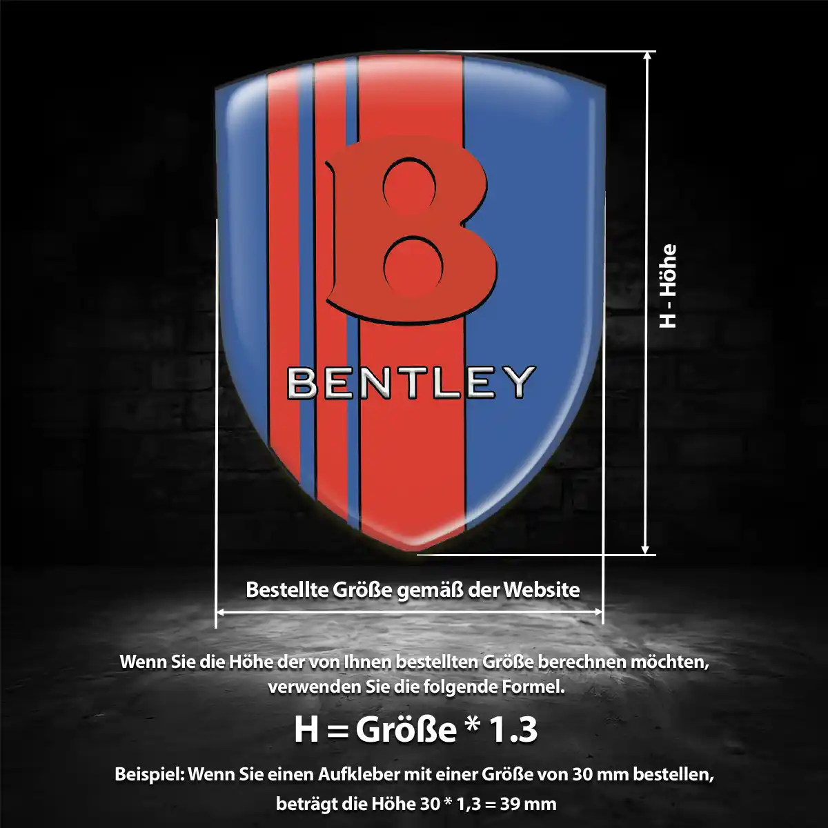 Bentley 3D Gel Aufkleber Embleme Edles Design