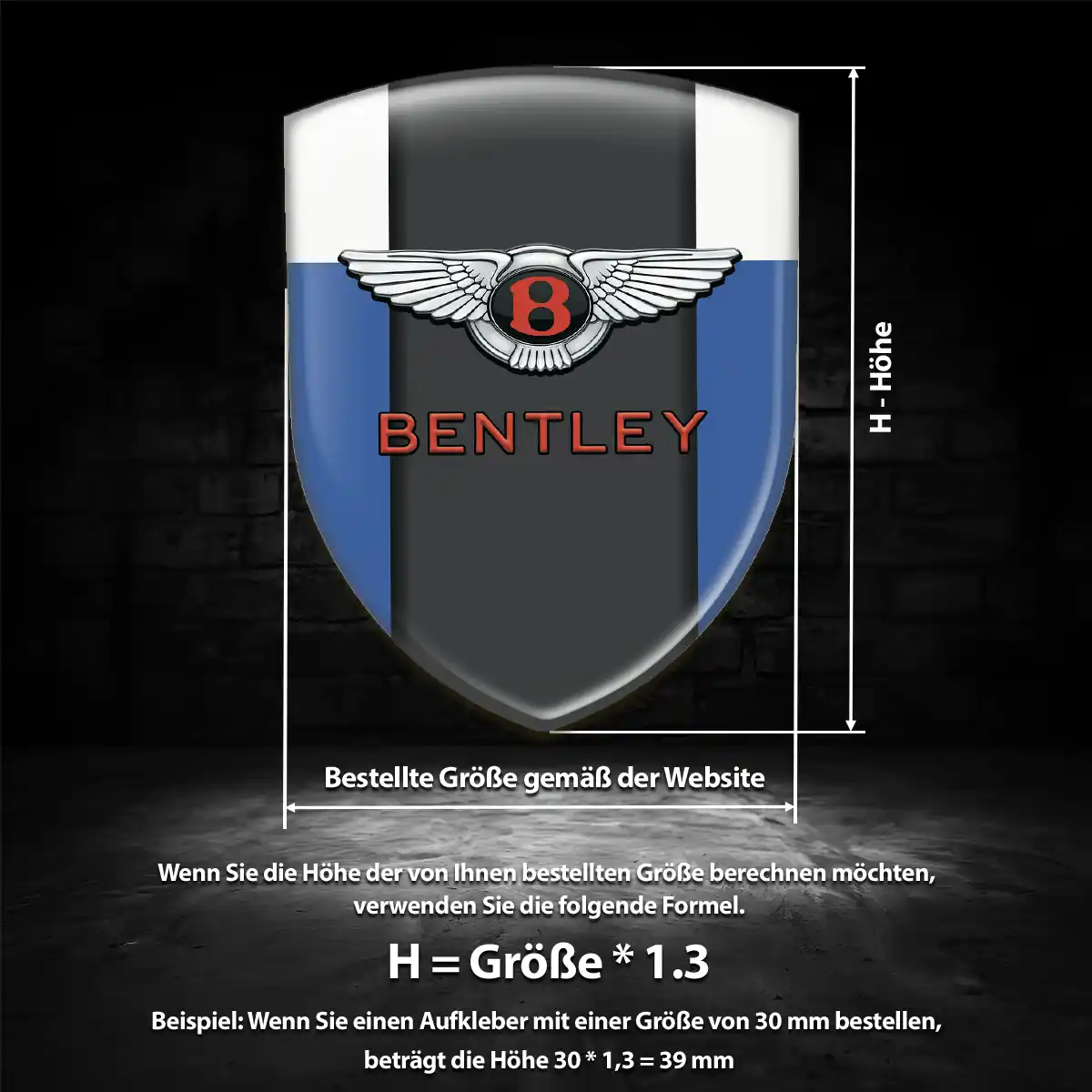 Bentley 3D Gel Aufkleber Embleme Elegantes Design