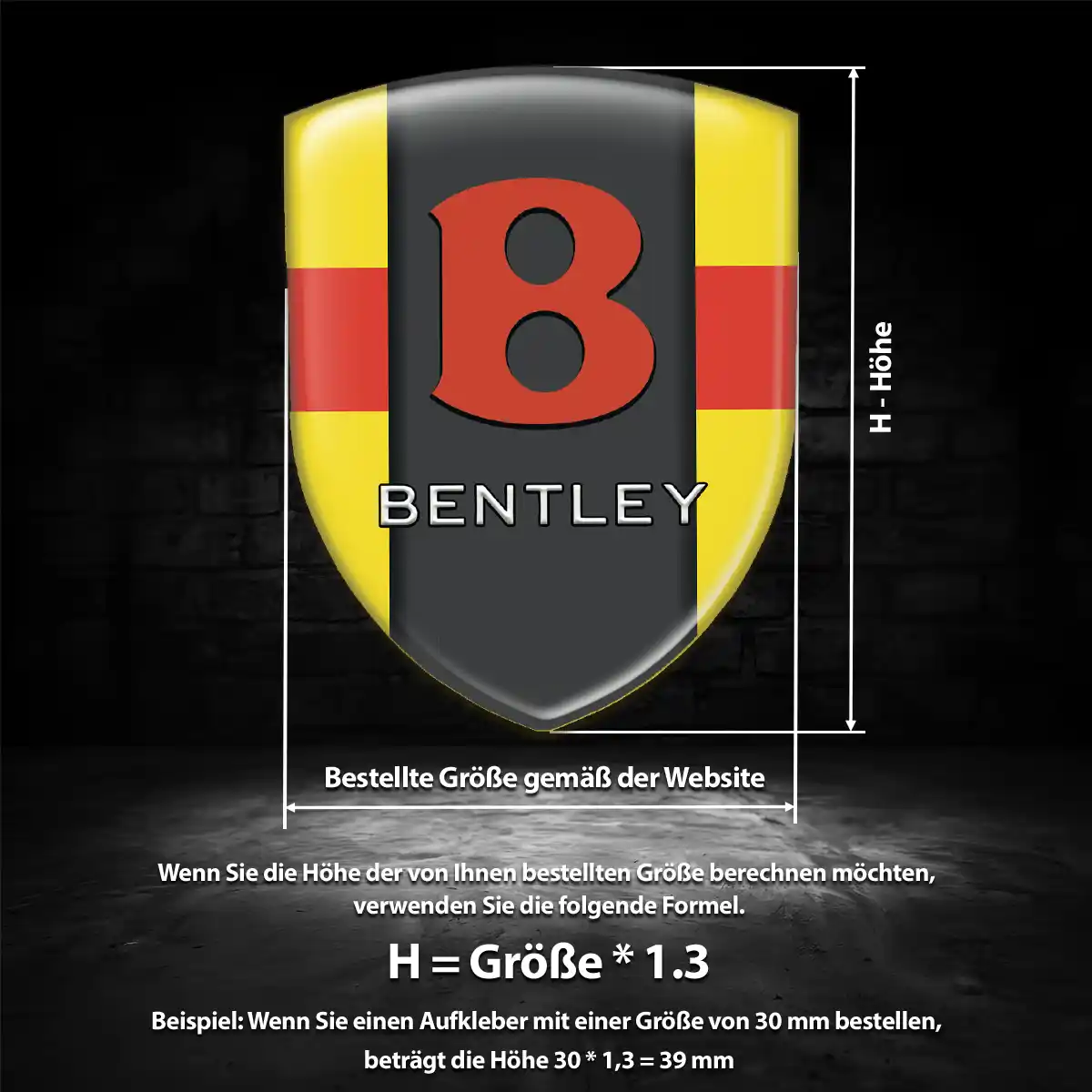 Bentley 3D Gel Aufkleber Embleme Exterieurdesign