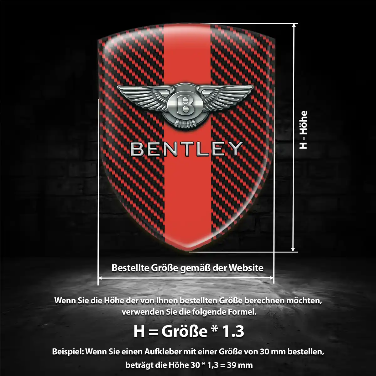 Bentley 3D Gel Aufkleber Embleme Hochwertiges Harz