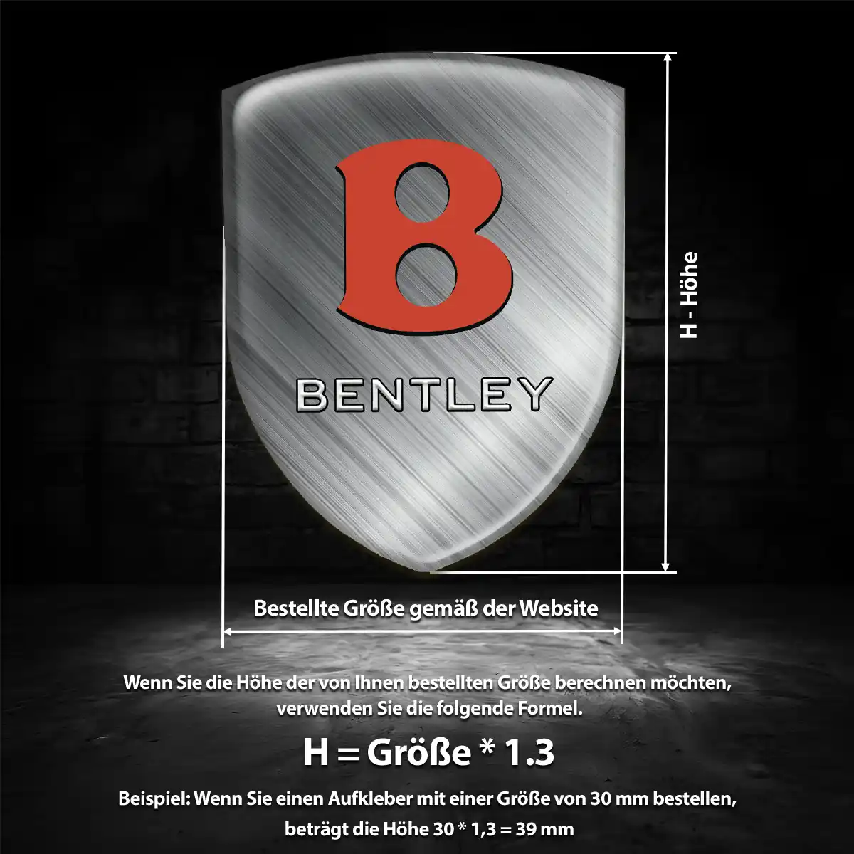 Bentley 3D Gel Aufkleber Embleme Interieurdesign