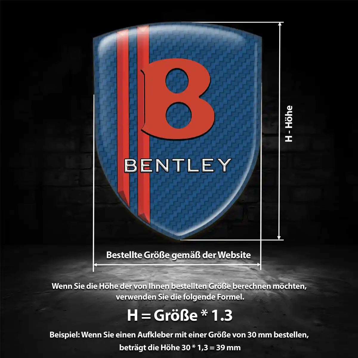 Bentley 3D Gel Aufkleber Embleme Luxus-Edition