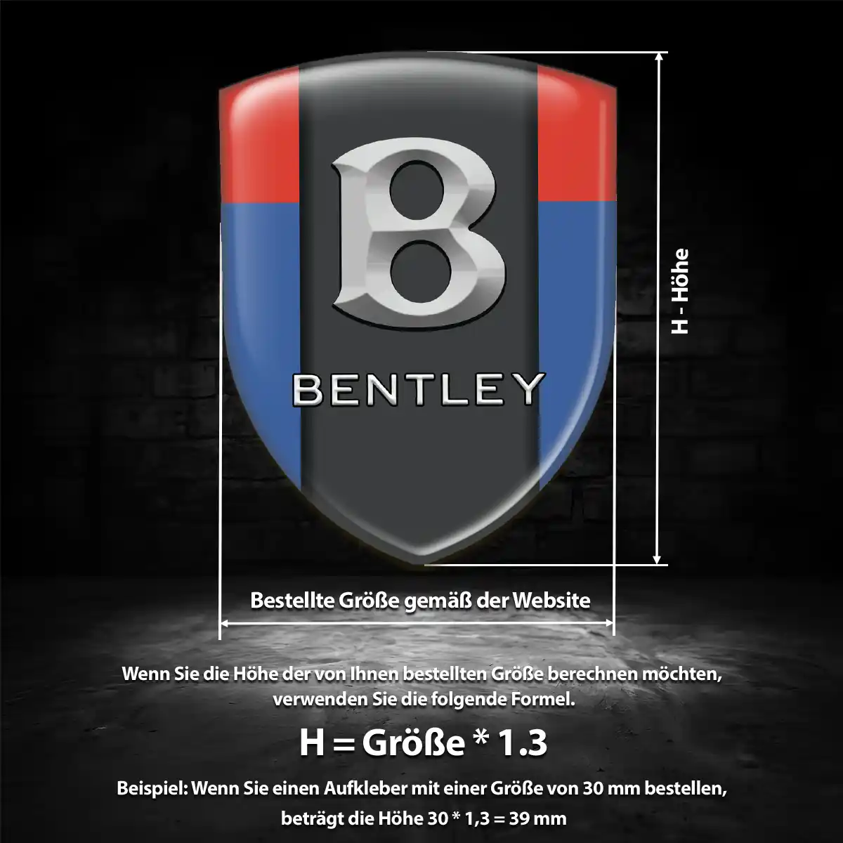 Bentley 3D Gel Aufkleber Embleme Markenedition