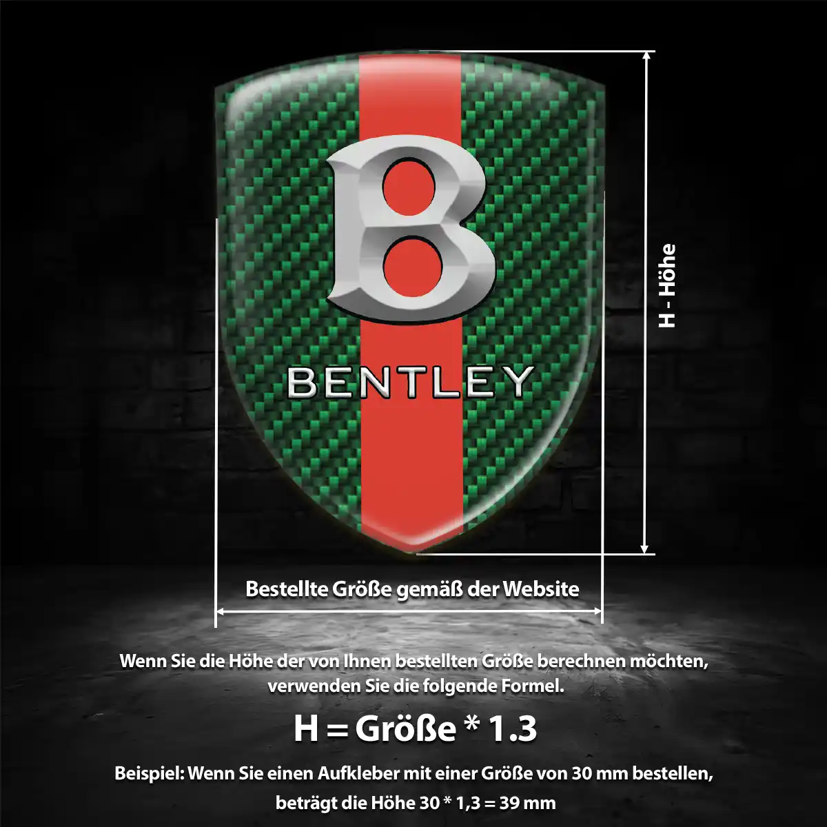 Bentley 3D Gel Aufkleber Embleme Modernes Design
