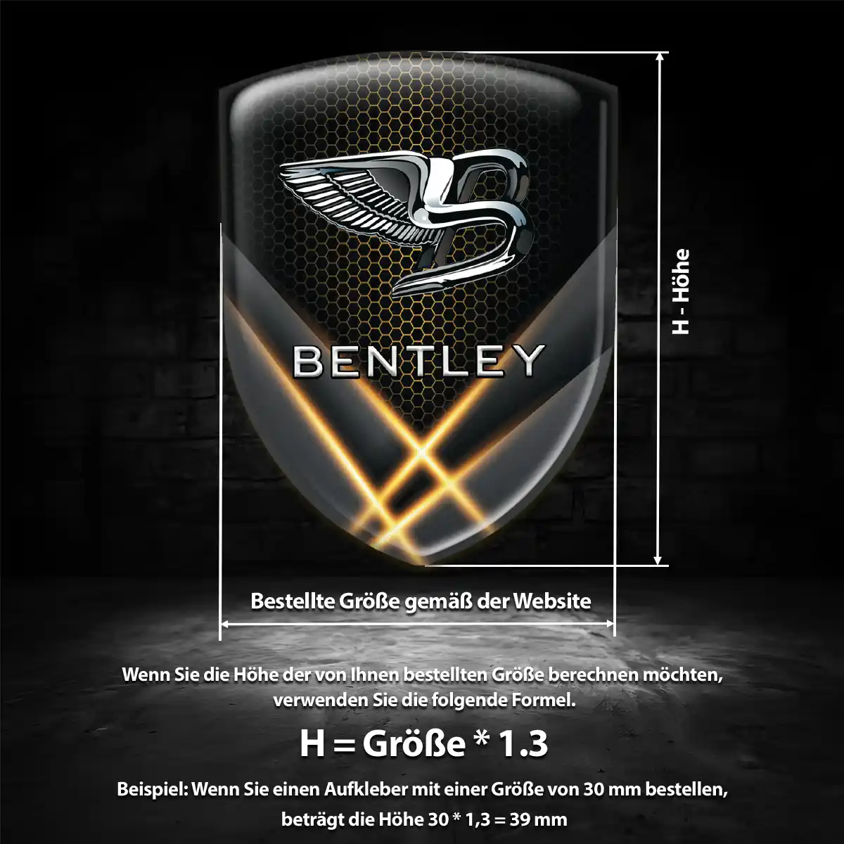 Bentley 3D Gel Aufkleber Embleme Spitzenqualität