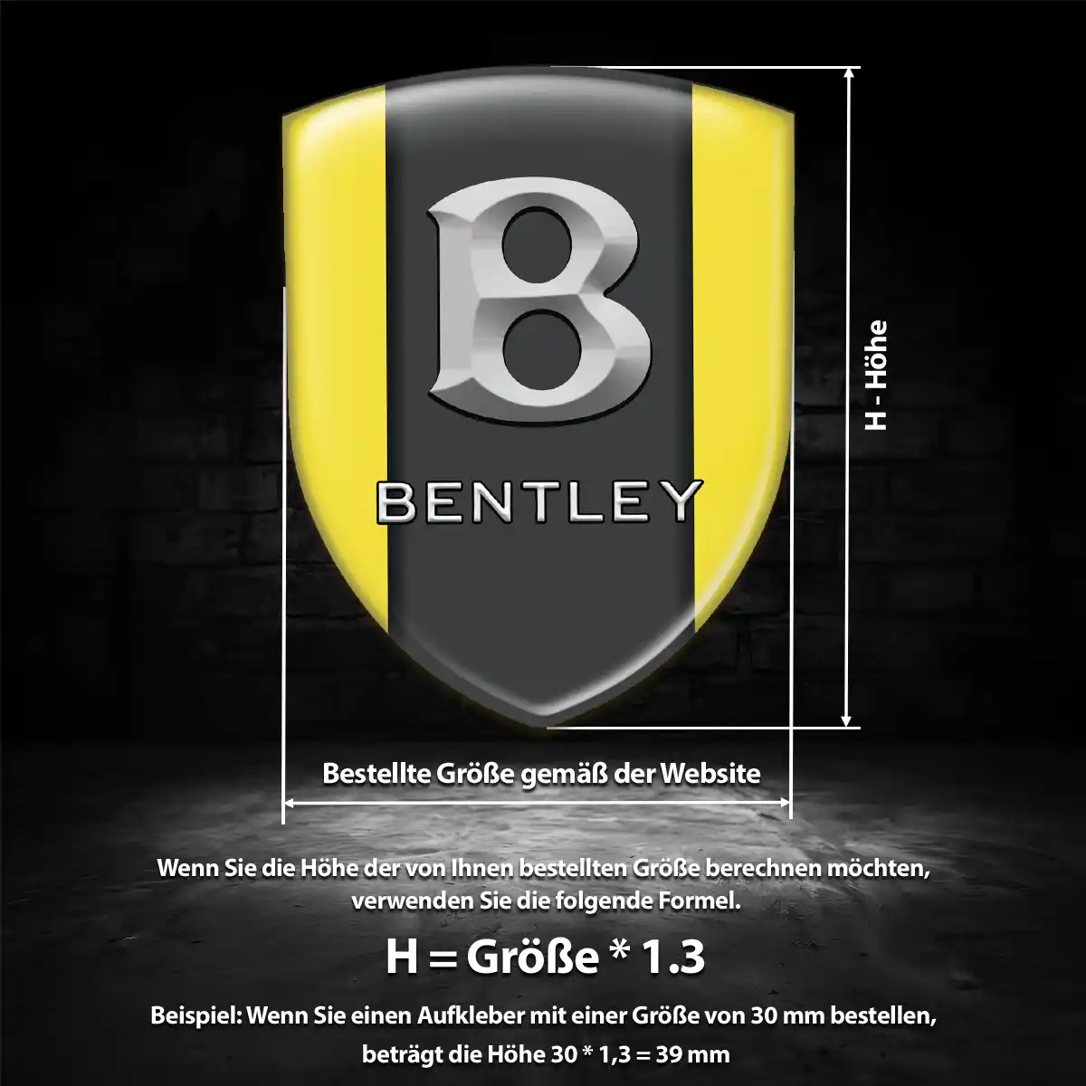 Bentley 3D Gel Aufkleber Embleme Stilvolles Design