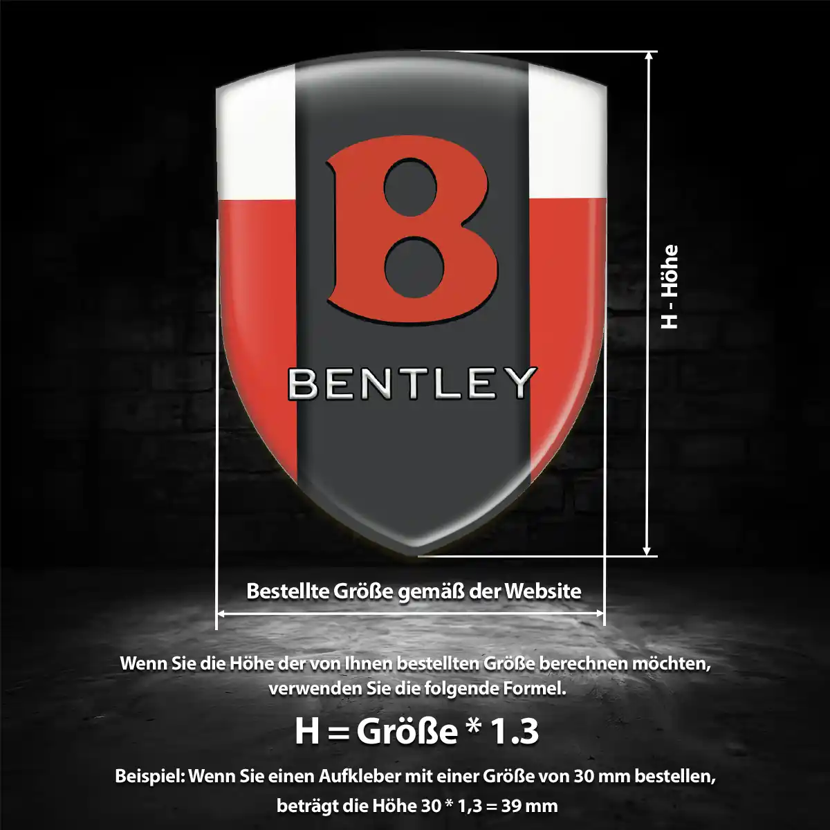 Bentley 3D Gel Aufkleber Embleme Tuningfahrzeug