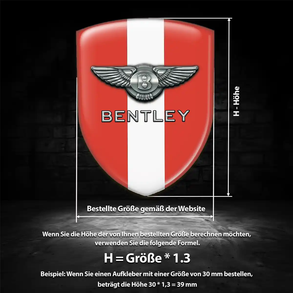 Bentley 3D Gel Aufkleber Erstklassige Qualität