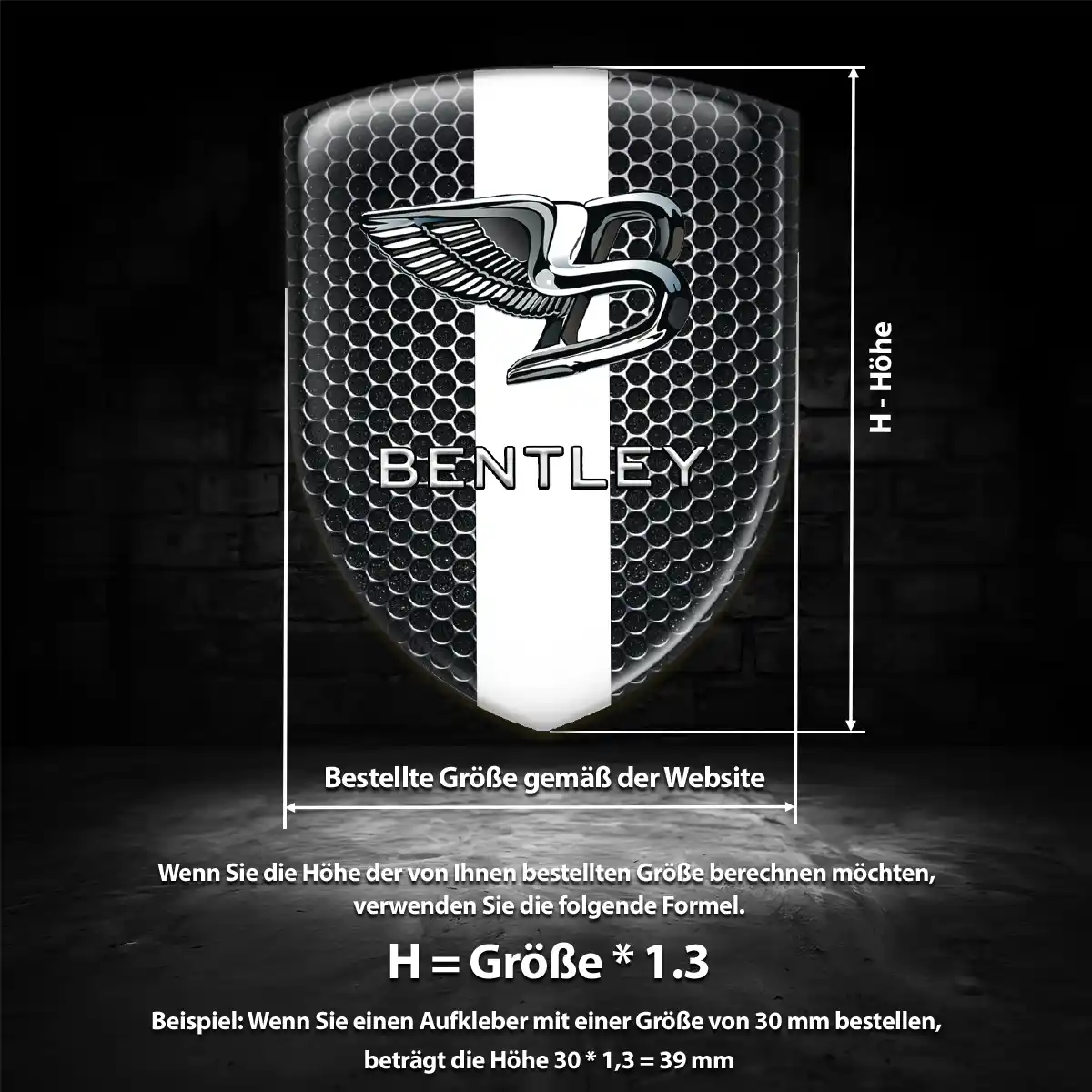 Bentley 3D Gel Aufkleber Höchste Qualität