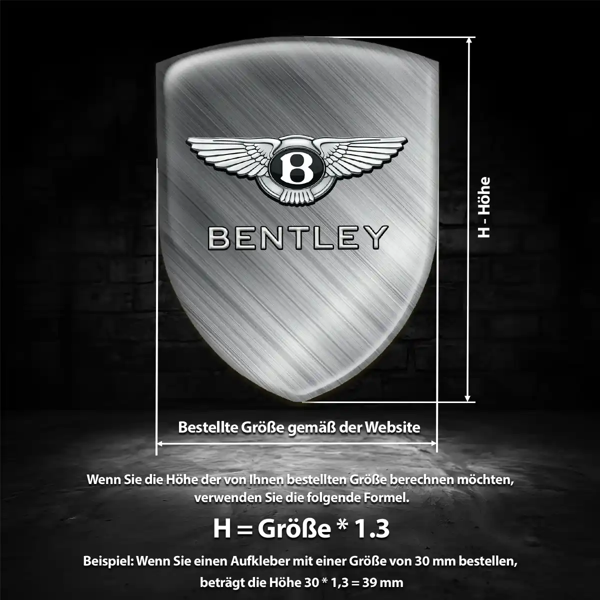 Bentley 3D Gel Aufkleber Interieurdesign