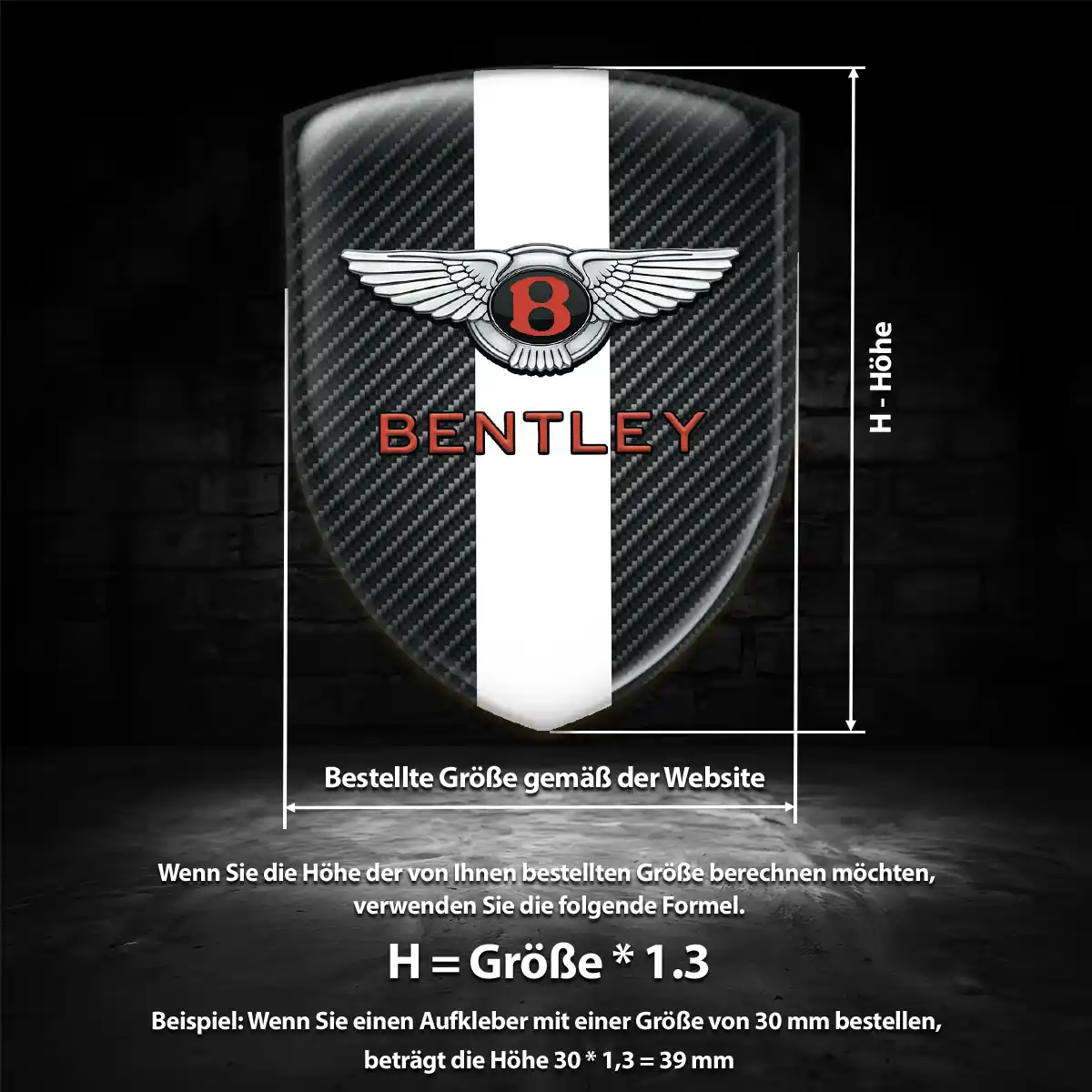 Bentley 3D Gel Aufkleber Luxus-Edition