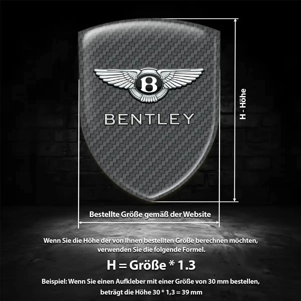 Bentley 3D Gel Aufkleber Markenedition