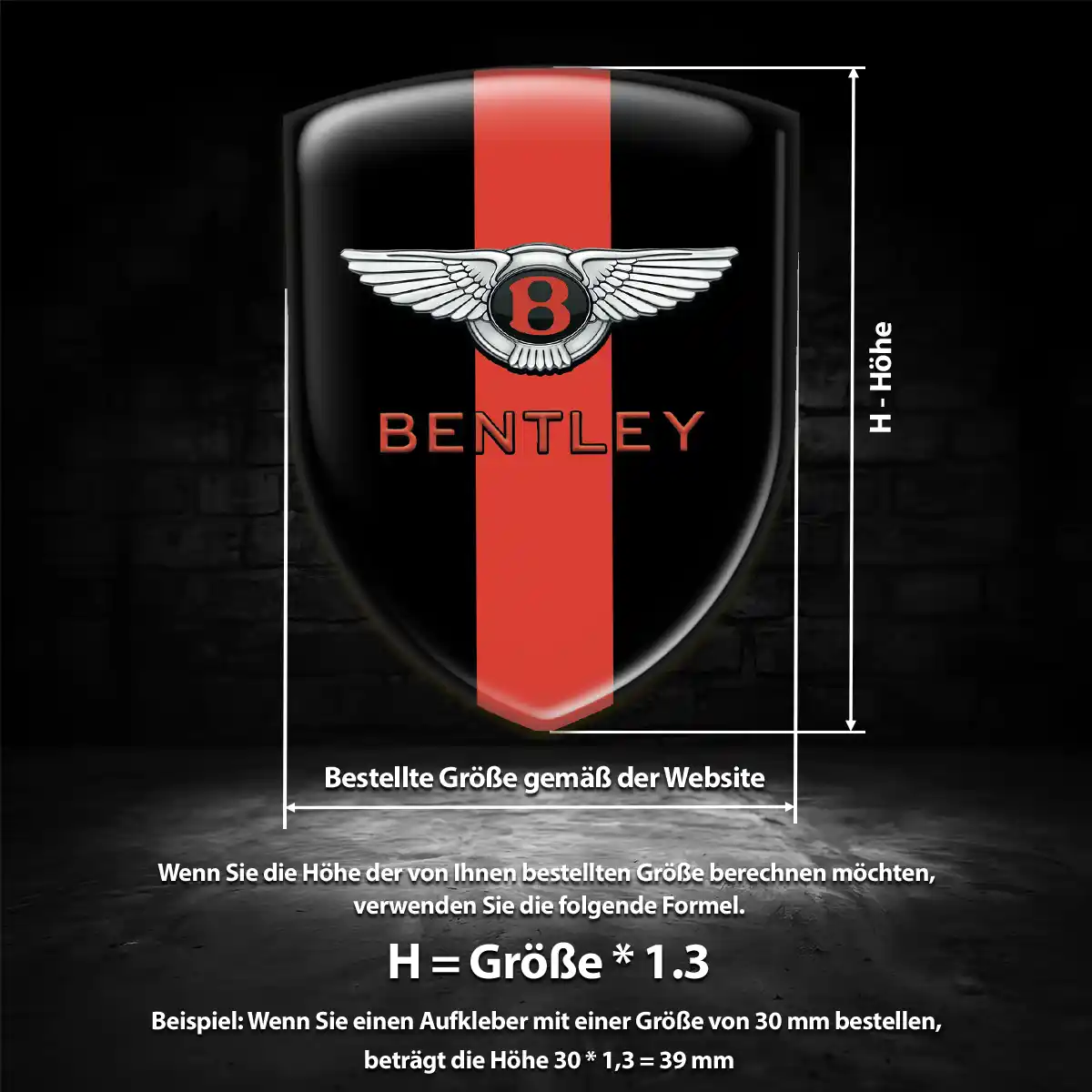 Bentley 3D Gel Aufkleber Modernes Design