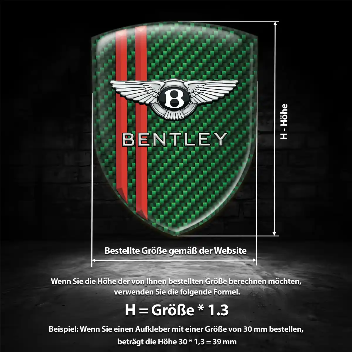 Bentley 3D Gel Aufkleber Premium-Edition