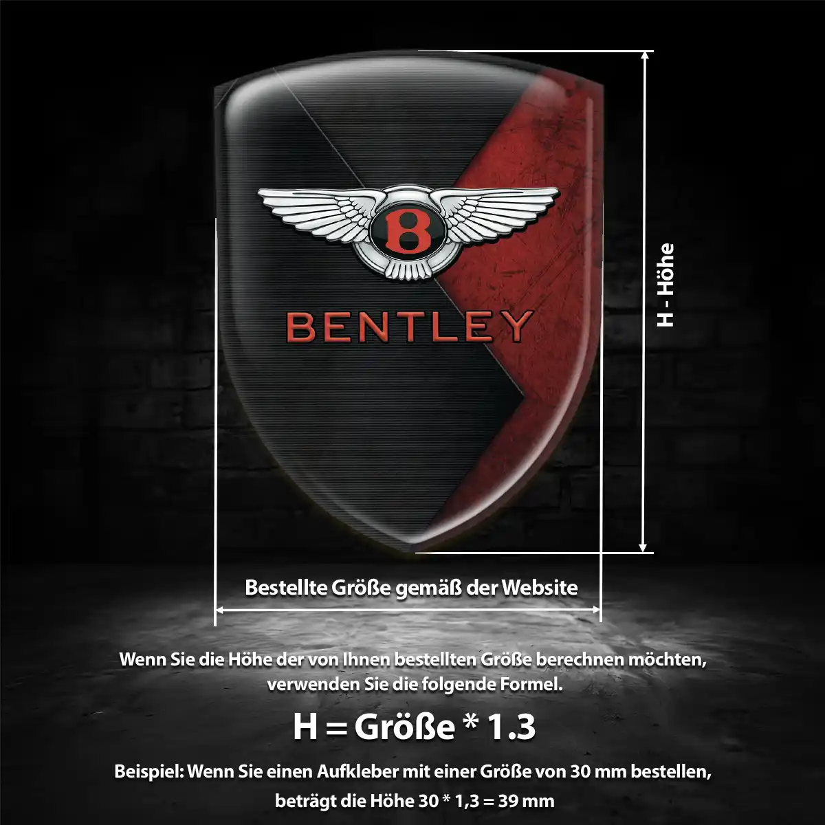 Bentley 3D Gel Aufkleber Premiumqualität