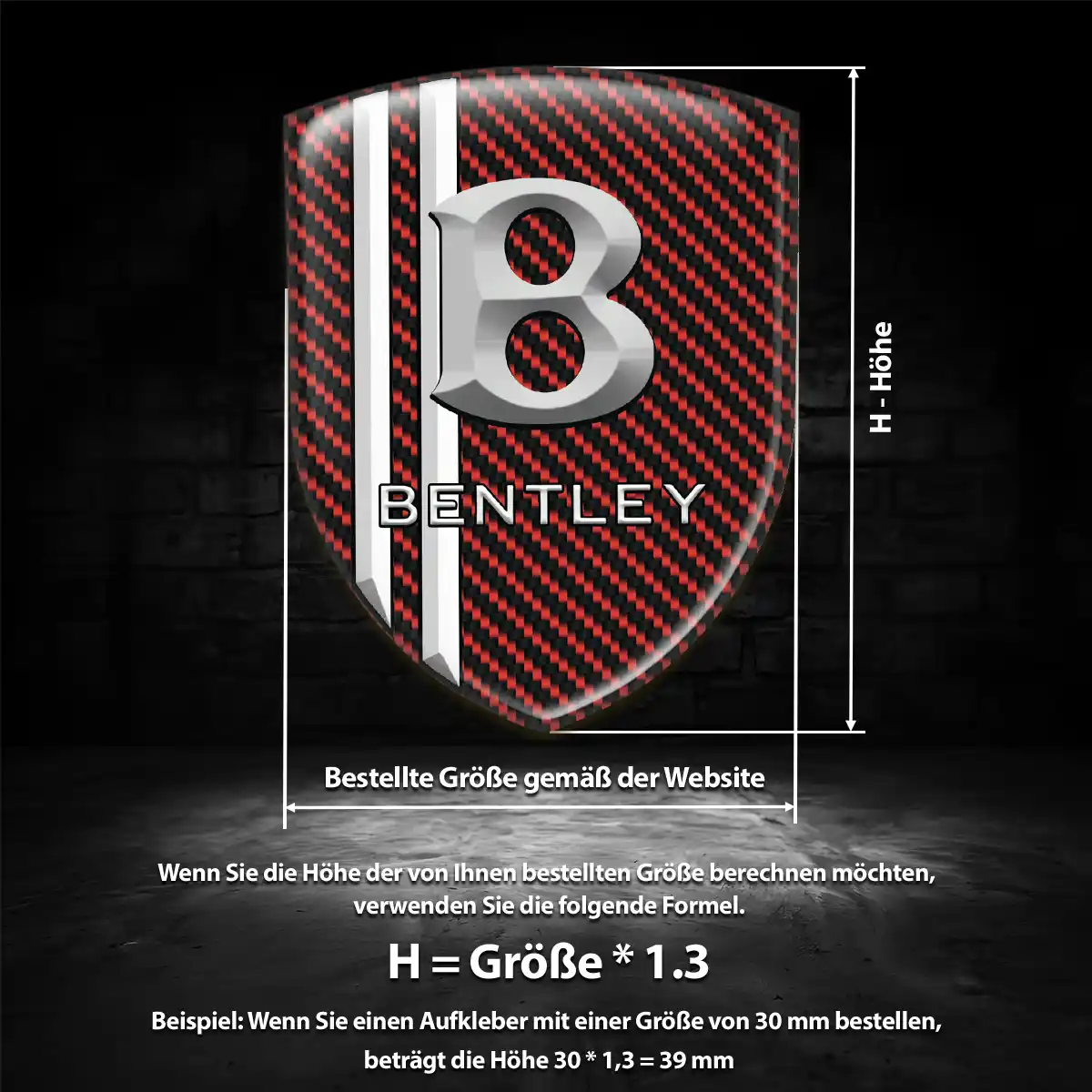 Bentley 3D Gel Aufkleber Silikon Anspruchsvolles Design