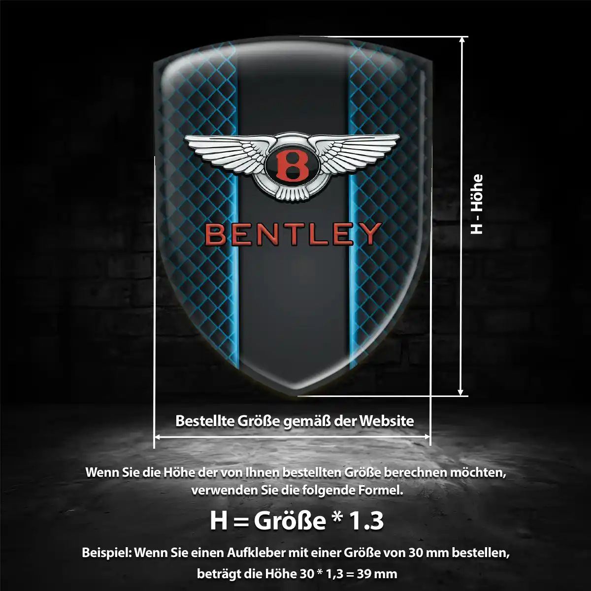 Bentley 3D Gel Aufkleber Silikon Ausdrucksstarkes Design