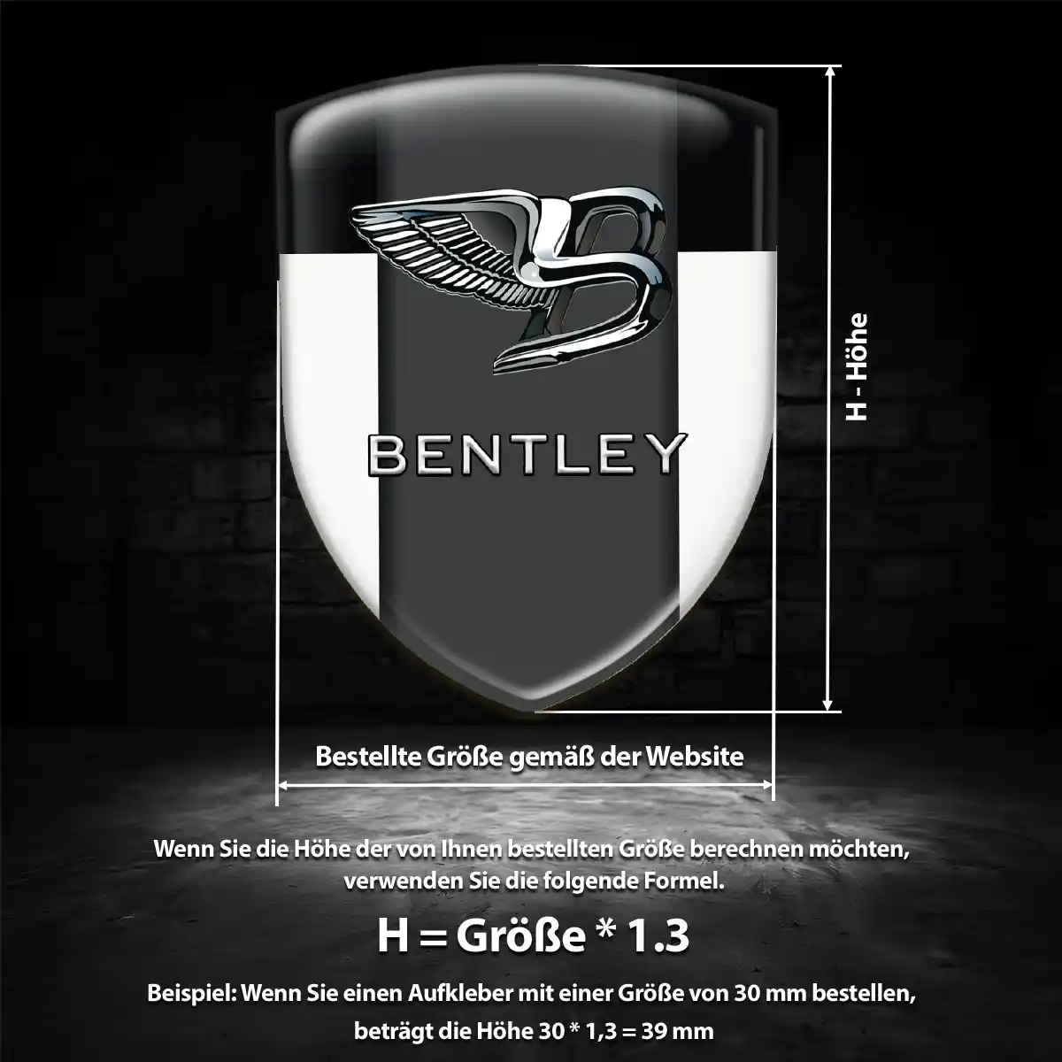 Bentley 3D Gel Aufkleber Silikon Auto Elegantes Design