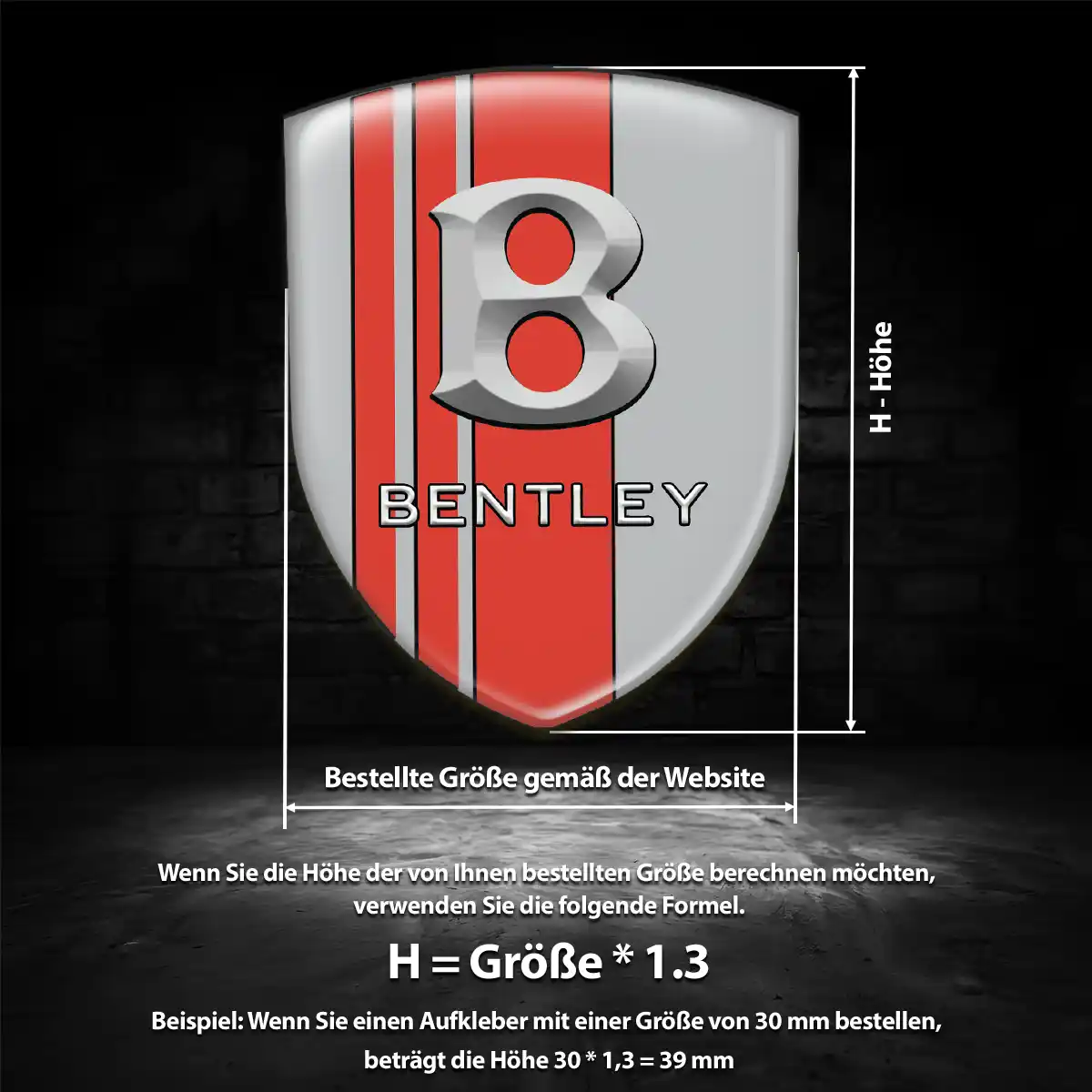 Bentley 3D Gel Aufkleber Silikon Auto Hochwertiges Harz