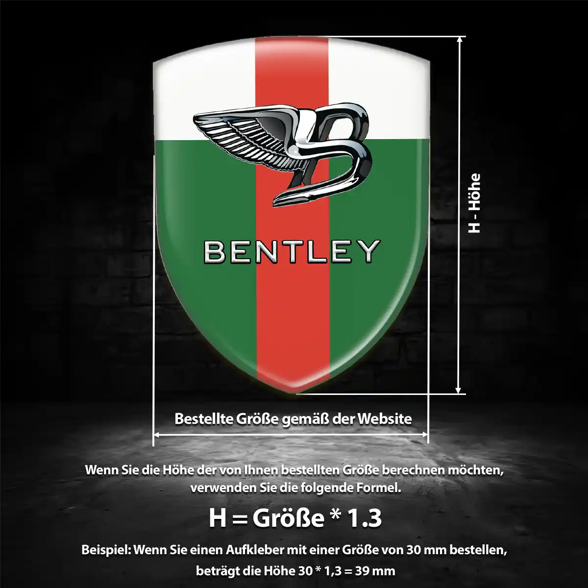 Bentley 3D Gel Aufkleber Silikon Auto Interieurdesign