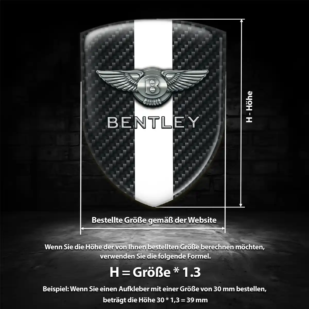 Bentley 3D Gel Aufkleber Silikon Auto Luxus-Edition