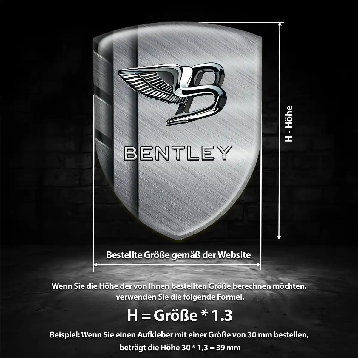 Bentley 3D Gel Aufkleber Silikon Auto Modernes Design