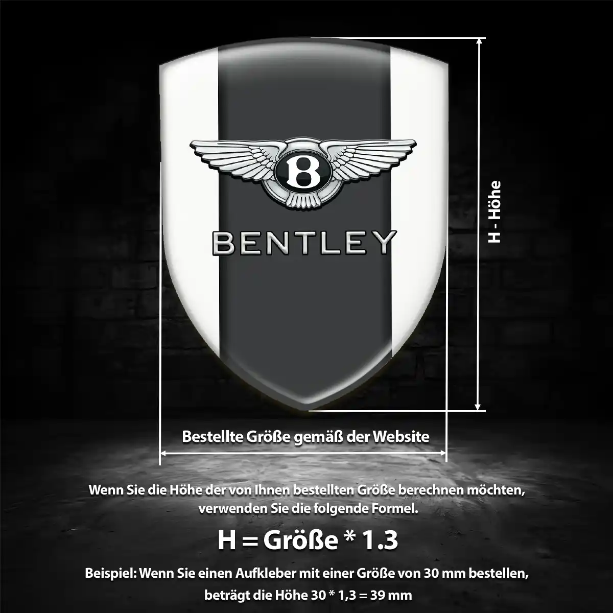 Bentley 3D Gel Aufkleber Silikon Auto Premium-Edition