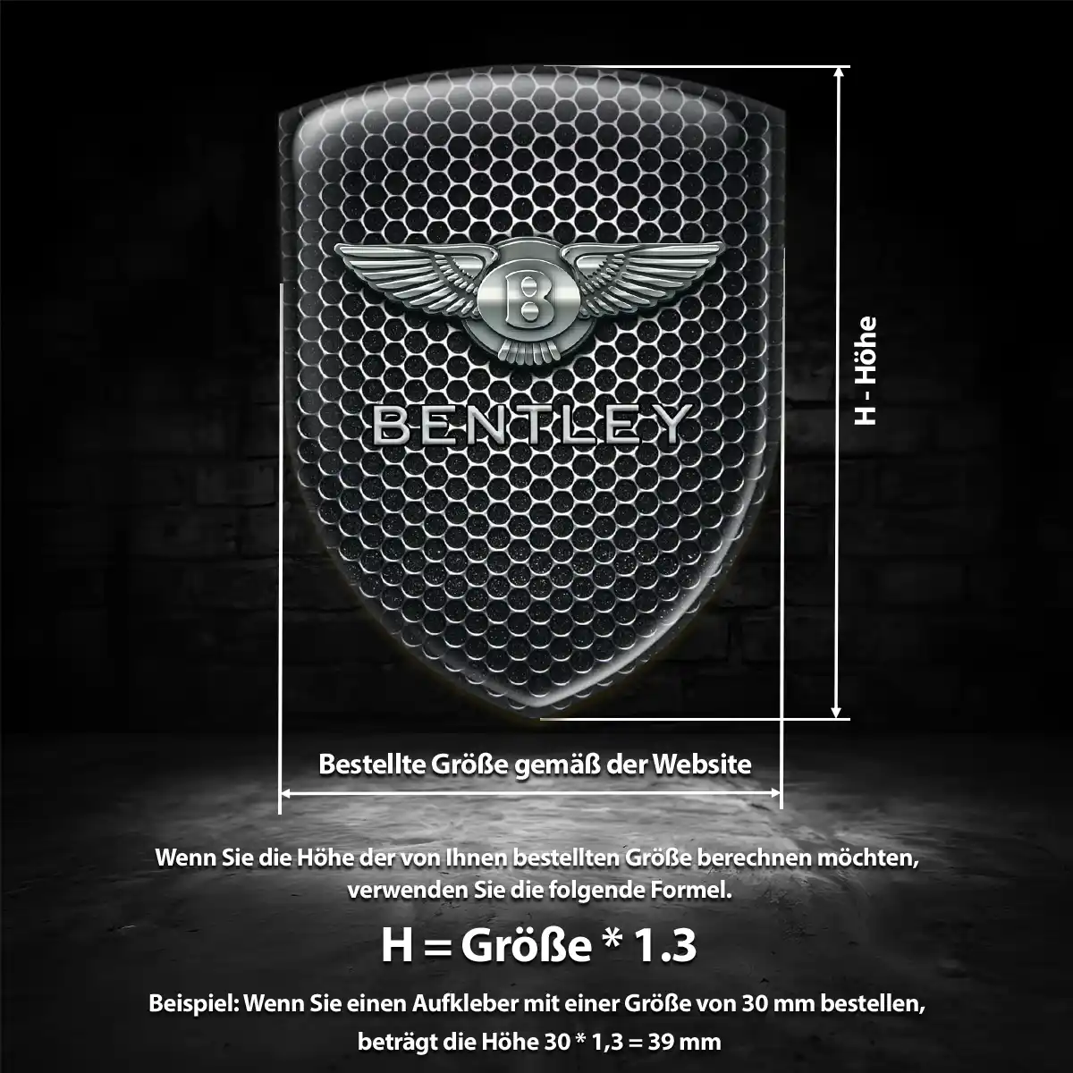 Bentley 3D Gel Aufkleber Silikon Auto Premiumqualität