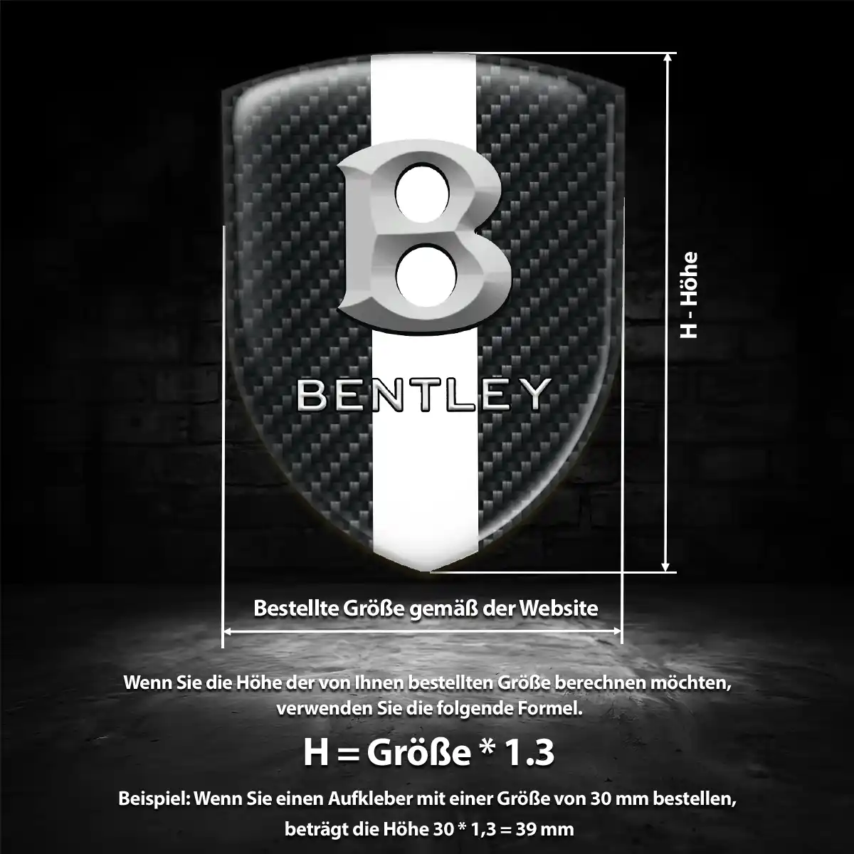 Bentley 3D Gel Aufkleber Silikon Auto Stilvolles Design