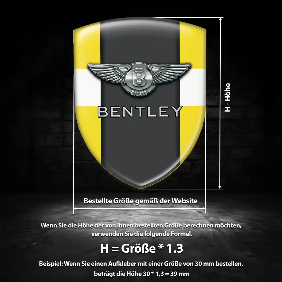 Bentley 3D Gel Aufkleber Silikon Auto Tuningfahrzeug