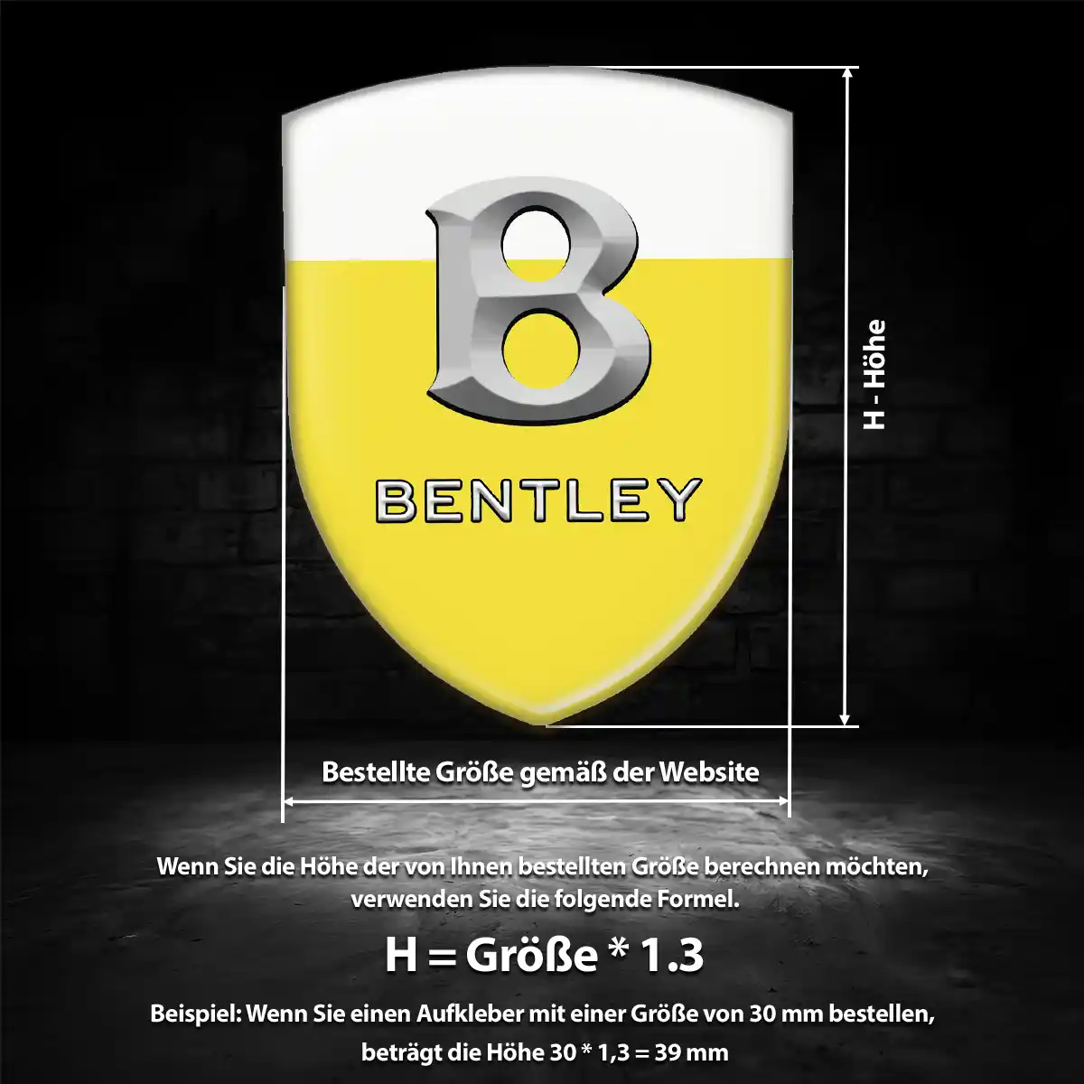 Bentley 3D Gel Aufkleber Silikon Erstklassige Qualität