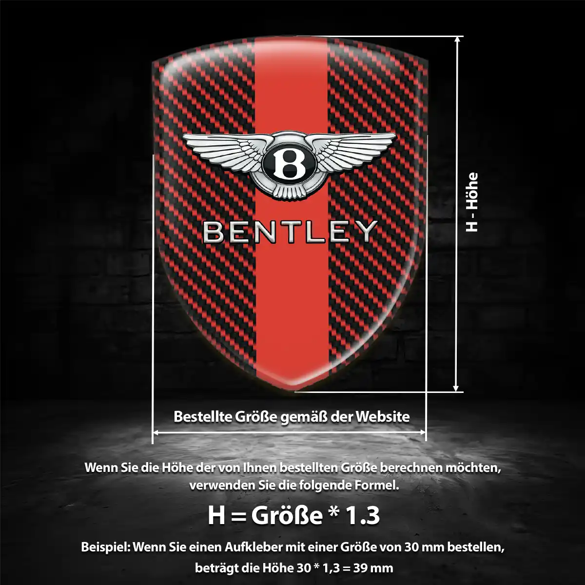 Bentley 3D Gel Aufkleber Silikon Exterieurdesign