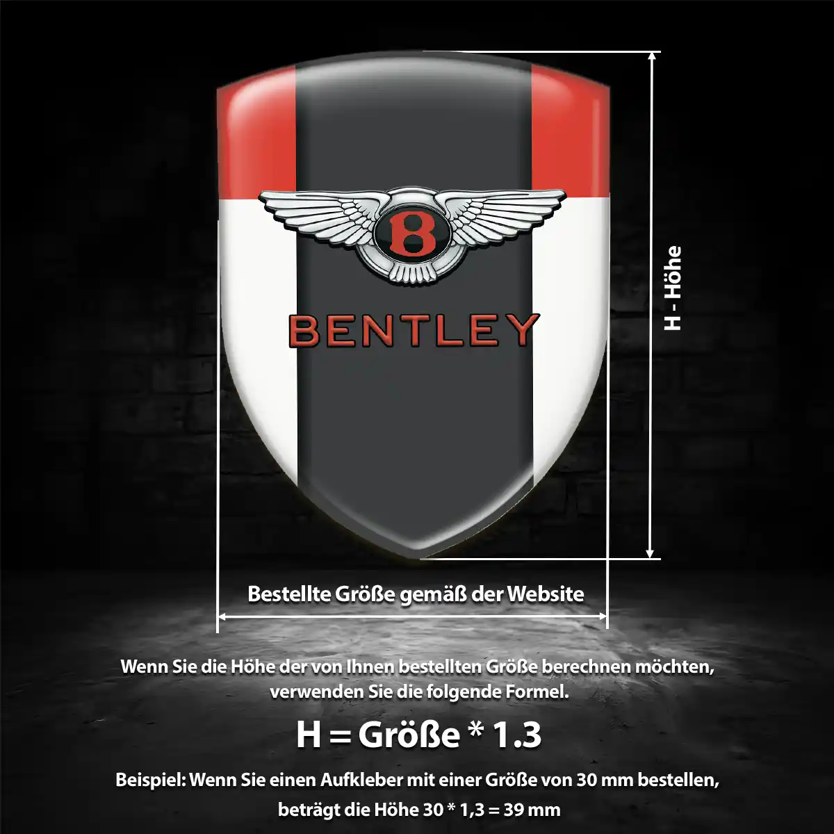 Bentley 3D Gel Aufkleber Silikon Hochwertiges Harz
