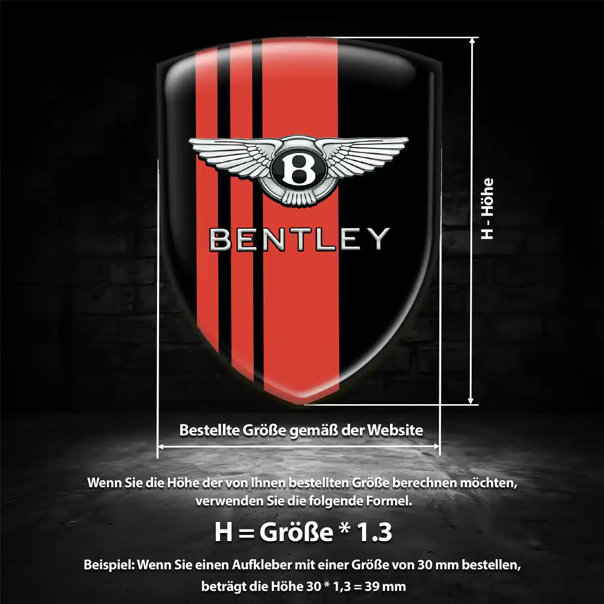 Bentley 3D Gel Aufkleber Silikon Hohe Qualität