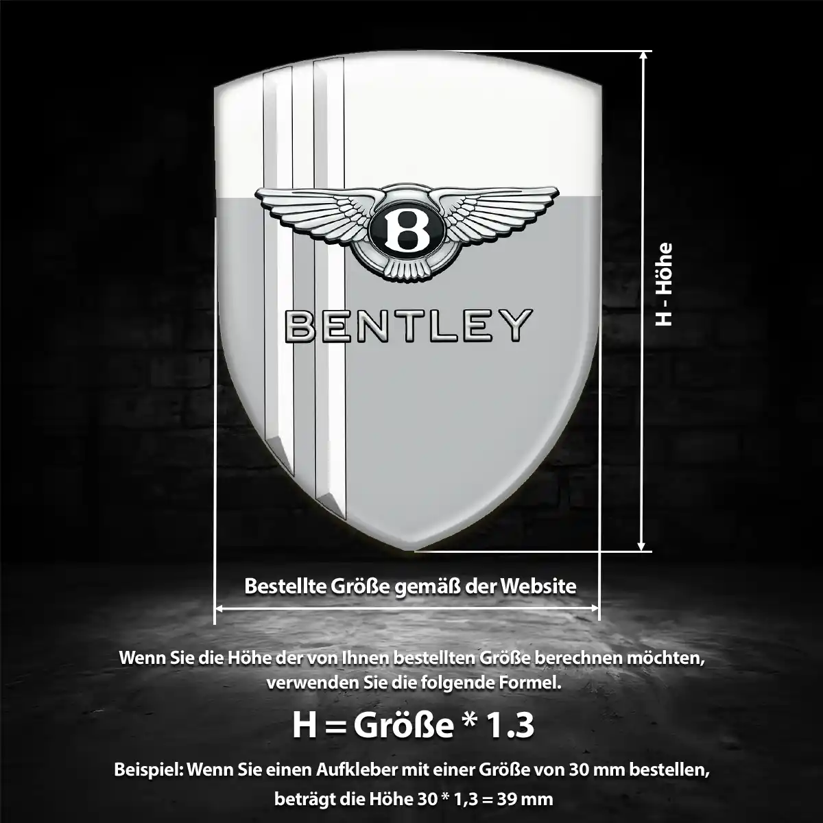 Bentley 3D Gel Aufkleber Silikon Limitierte Auflage