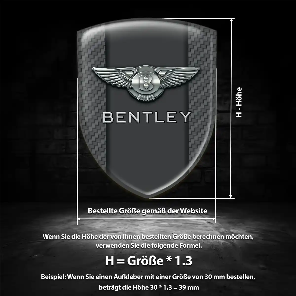 Bentley 3D Gel Aufkleber Silikon Luxus-Edition