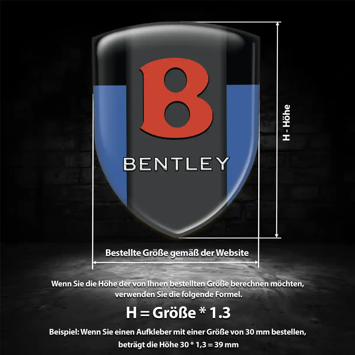 Bentley 3D Gel Aufkleber Silikon Markenedition