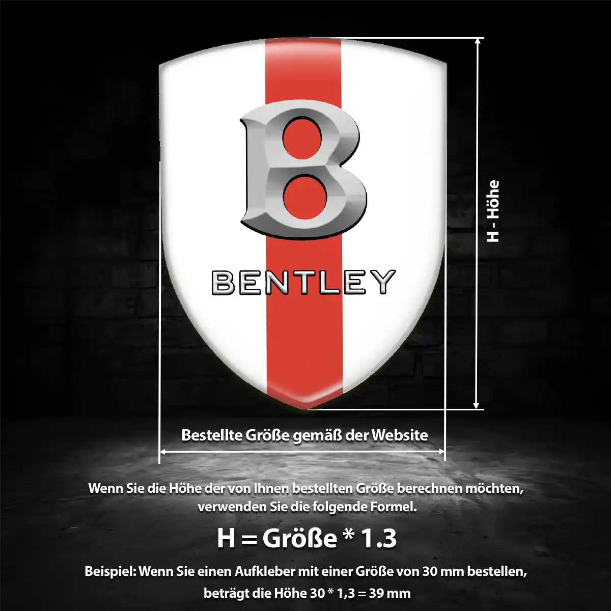 Bentley 3D Gel Aufkleber Silikon Modernes Design
