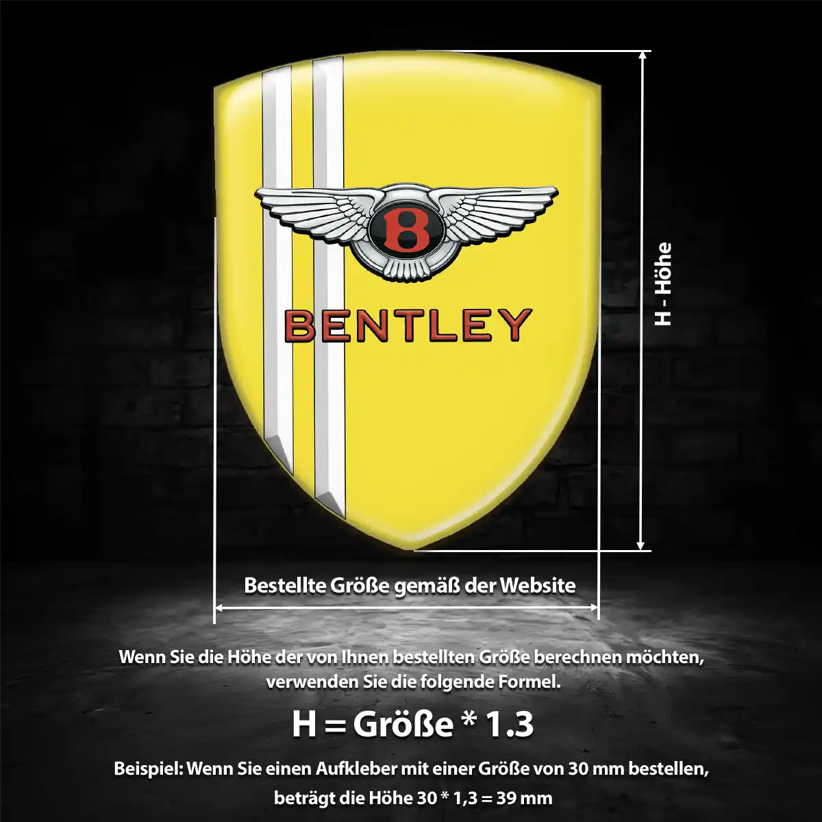 Bentley 3D Gel Aufkleber Silikon Premium-Edition