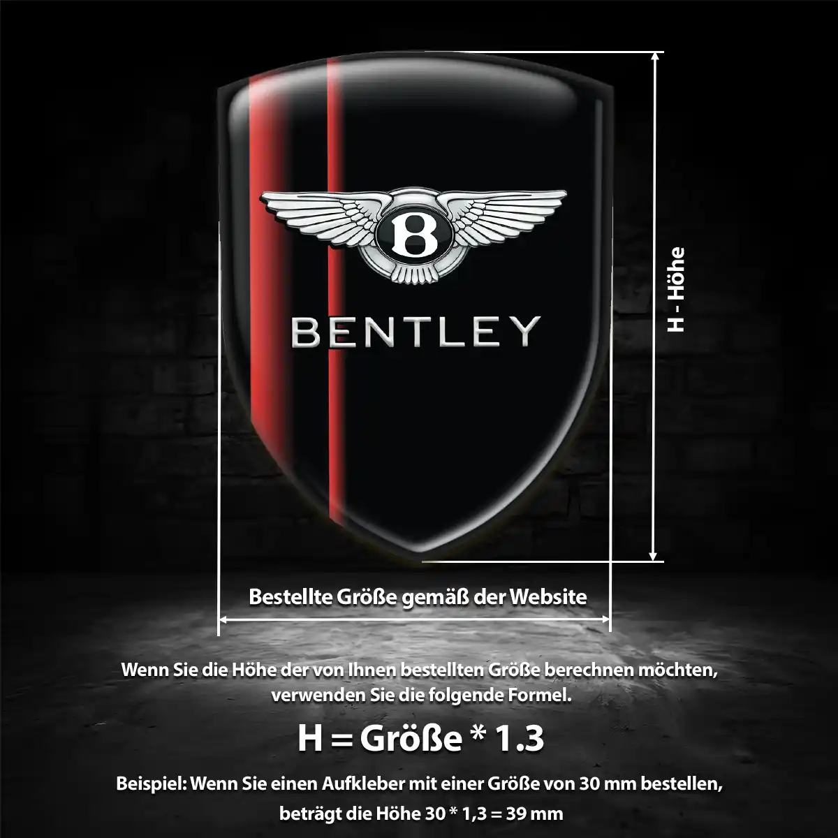 Bentley 3D Gel Aufkleber Silikon Premiumqualität