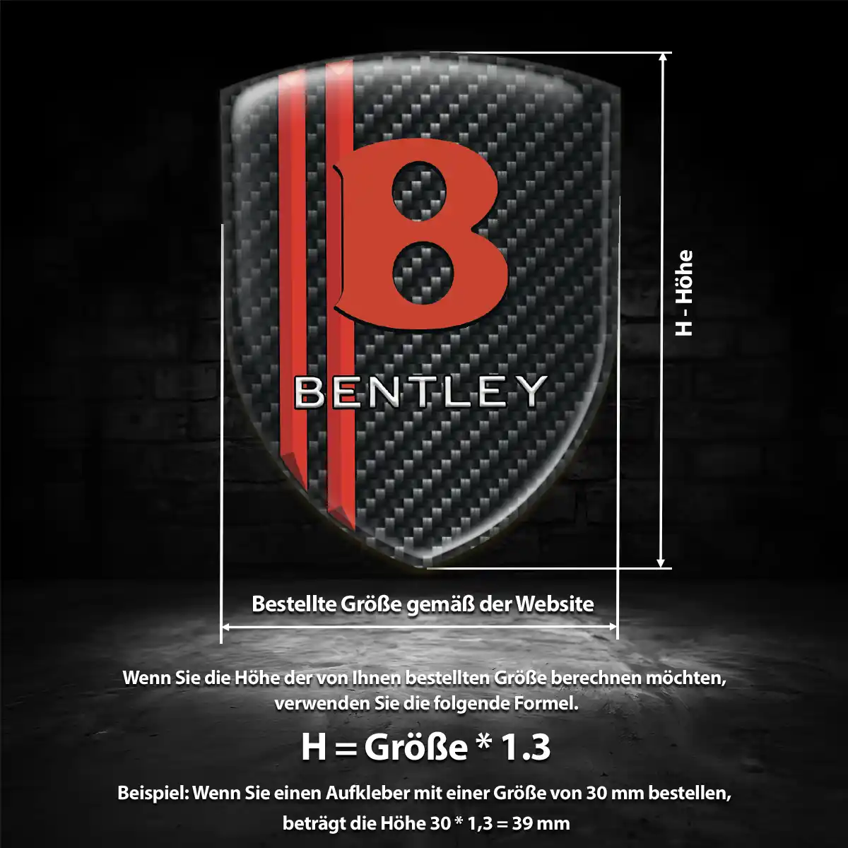 Bentley 3D Gel Aufkleber Stilvolles Design