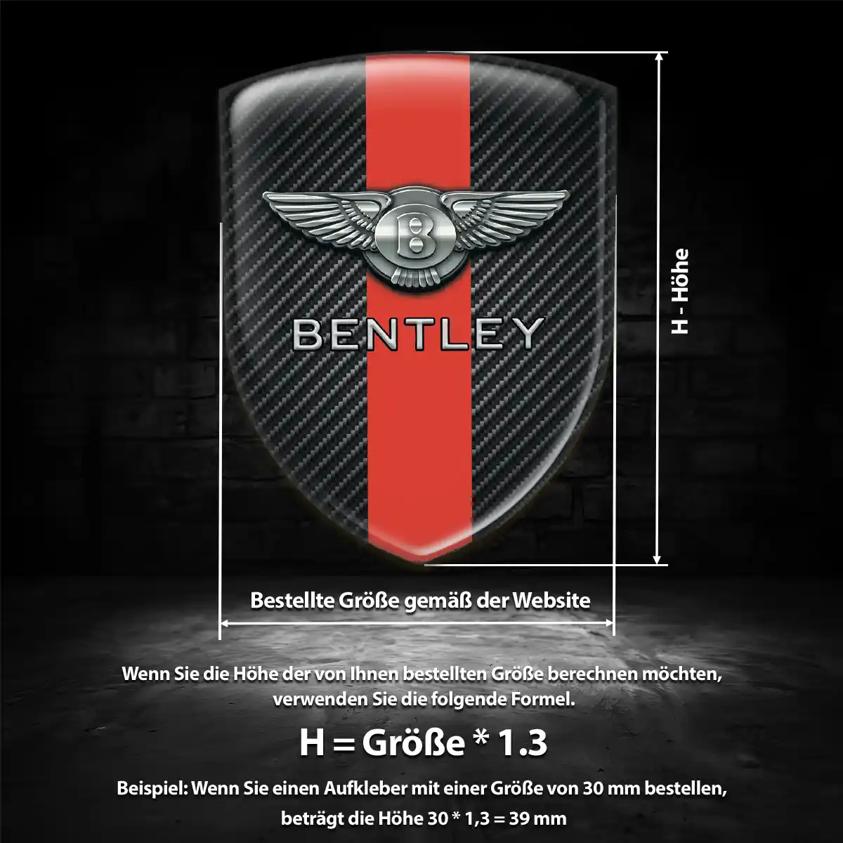 Bentley 3D Gel Aufkleber Wappen Auto Elegantes Design